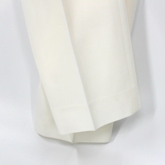 Burberry Optic White Sash Waist Trousers 8 NEW Wool Pleated 40 - Picture 6 of 8